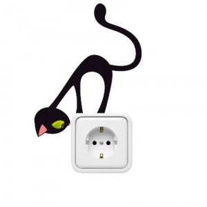 Stickers chat pour prises et interrupteurs - Des prix 50% moins cher qu'en  magasin